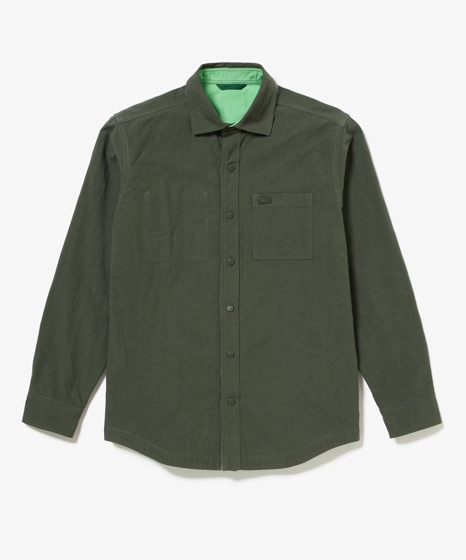 Двусторонняя рубашка на пуговицах LACOSTE, Dark Green — фото 2