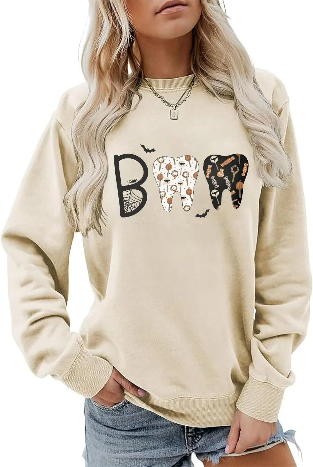 

Свитшот Spooky Dental Boo Halloween Sweet Tooth