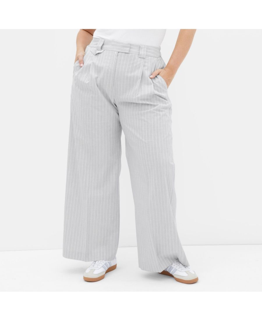 

Прямые брюки Jazmin больших размеров CITY CHIC, Silver stripe