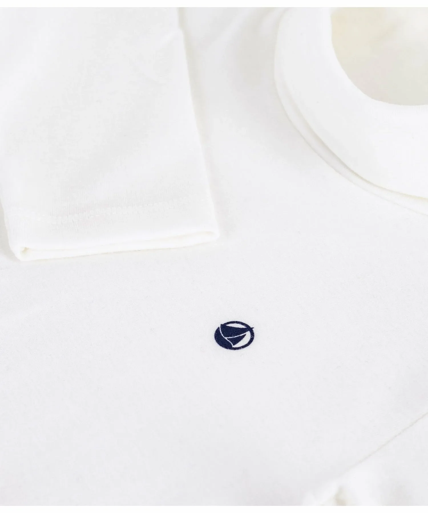 Футболка с длинными рукавами и высоким воротником PETIT BATEAU, Off white — фото 3