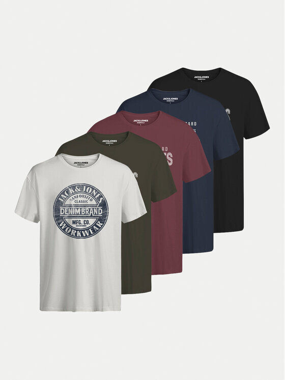 

Комплект из 5 футболок комфортной посадки Jack&Jones, мультиколор