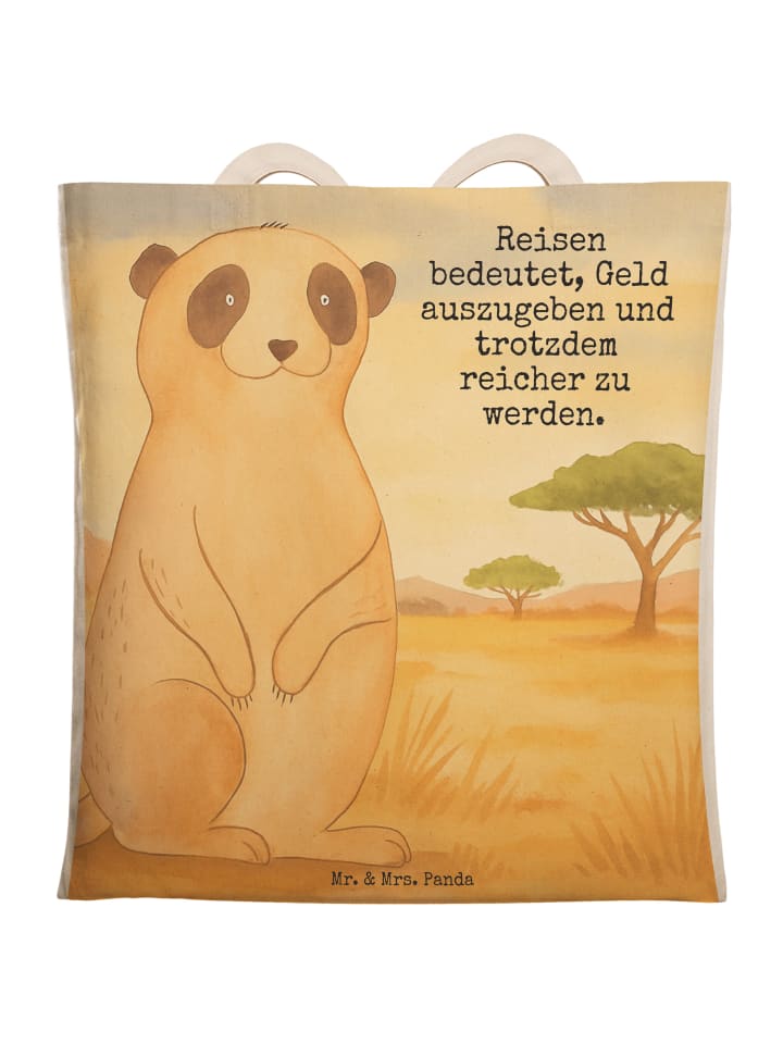 

Mr. & Mrs. Panda Сумка с изображением суриката и надписью белого цвета