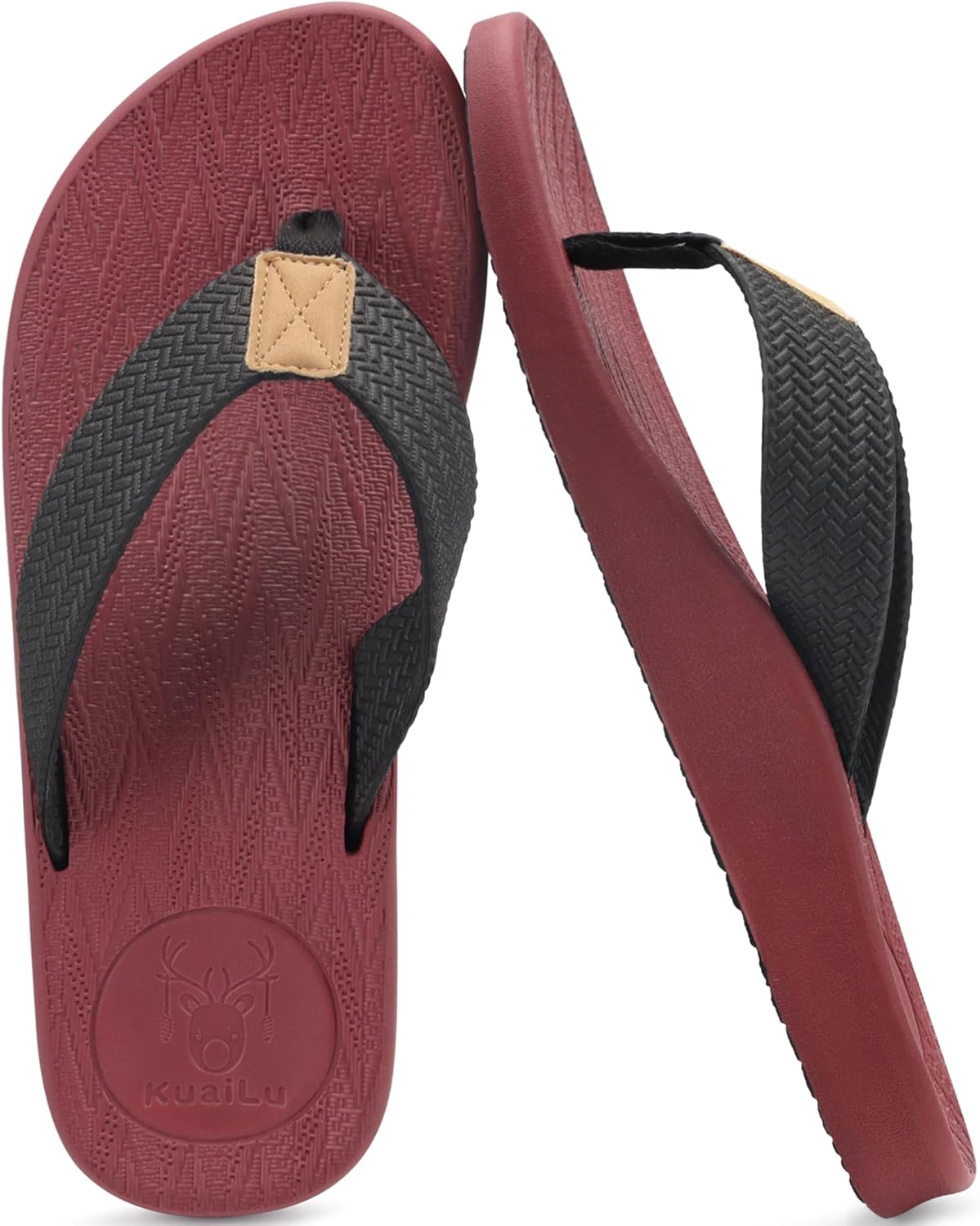 

Мужские сланцы KuaiLu с поддержкой свода стопы, удобные летние пляжные шлепанцы, сандалии на тонкой подошве с йога-пеной, тапочки без застежек