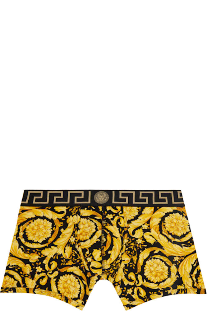 

Длинные трусы-боксеры Barocco черного и золотого цвета Versace Underwear