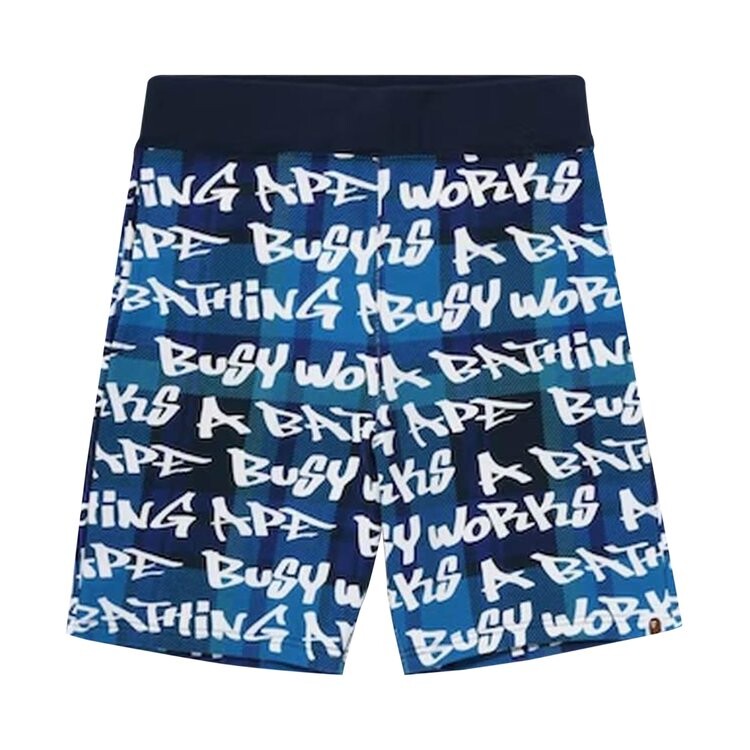 

Шорты BAPE Graffiti Check Shorts, синий