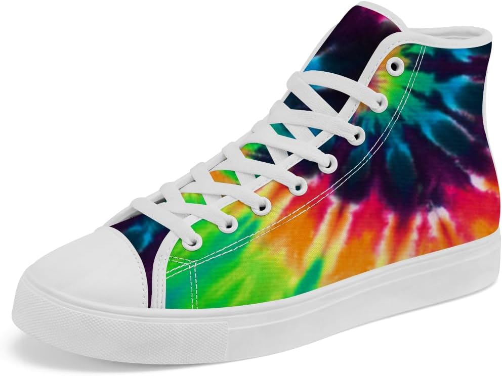 

Кеды на высокой подошве с принтом тай-дай для женщин и мужчин, повседневные шнурованные кроссовки Chebing, красный/зеленый