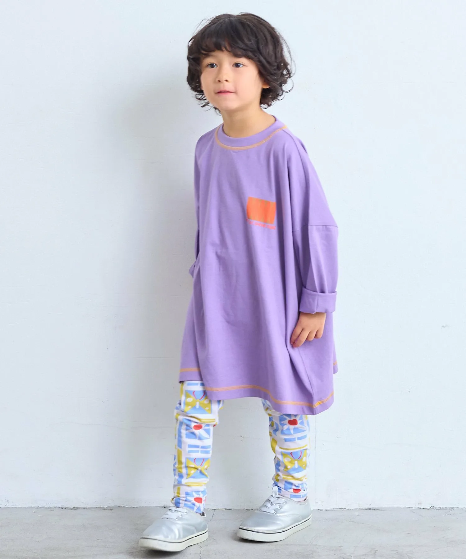 Хлопок из США, футболка Zengo Print Big Long Tee с принтом, большой размер. Life Support Products, Lavender — фото 3