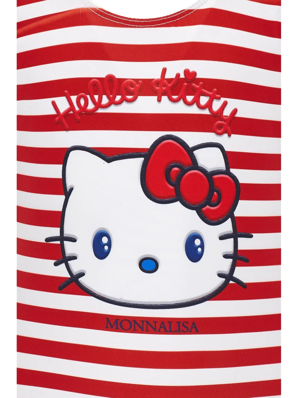 Полосатый купальник Hello Kitty с оборками из коллаборации с Sanrio Monnalisa, красный — фото 3