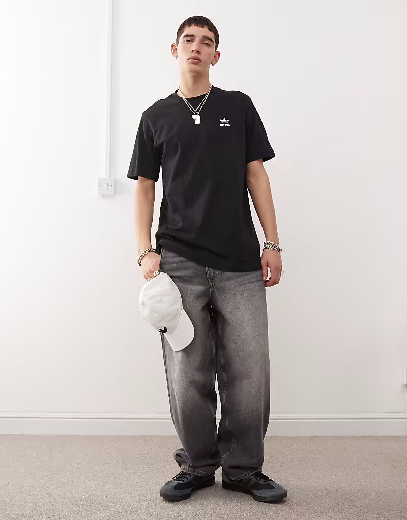 Футболка Trefoil Essentials черного цвета Adidas Originals — фото 3