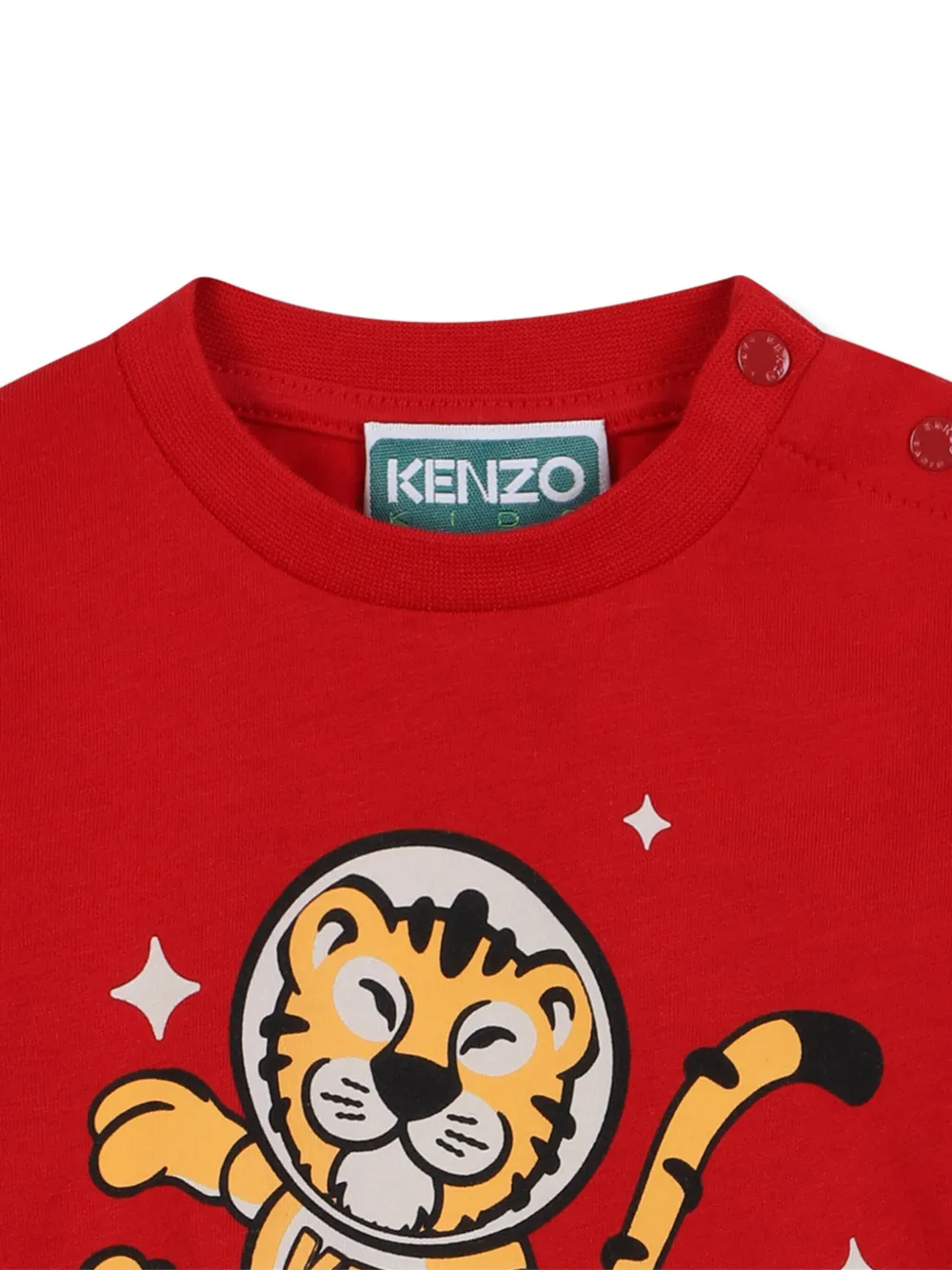 Футболка с длинными рукавами и принтом Kenzo Kids, красный — фото 3