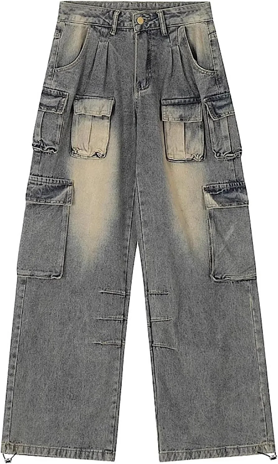 

Багги карго джинсы для женщин Y2K широкие ретро LUUTWAL