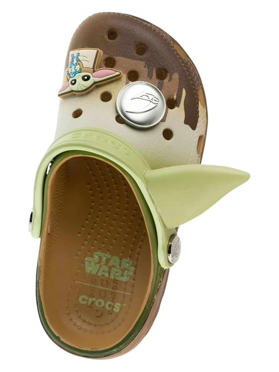 Сандалии Crocs Star Wars Grogu K зеленого цвета — фото 4