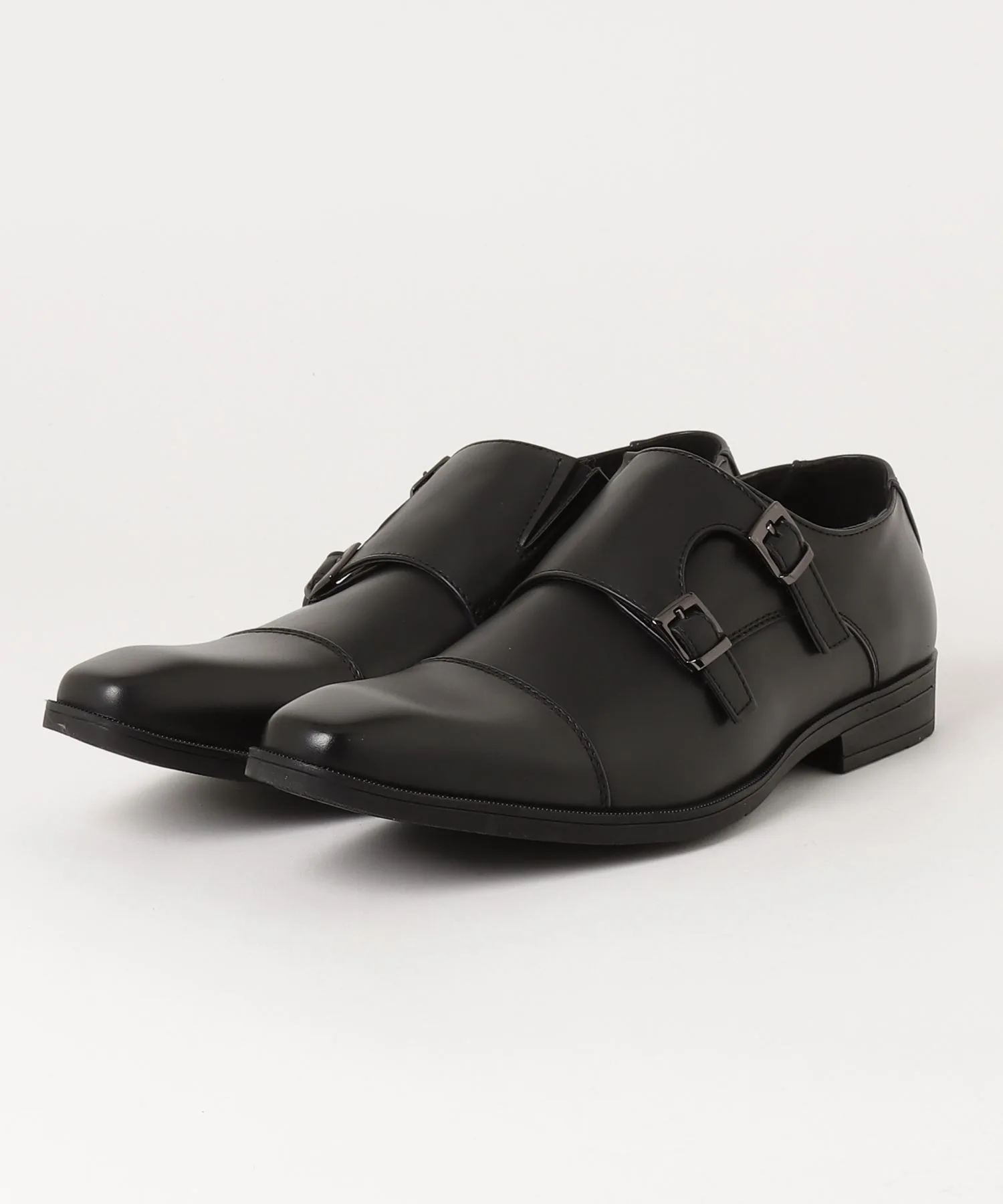 Мужские монки из синтетической кожи AAA+ Double Monkstrap Dress Shoes черные