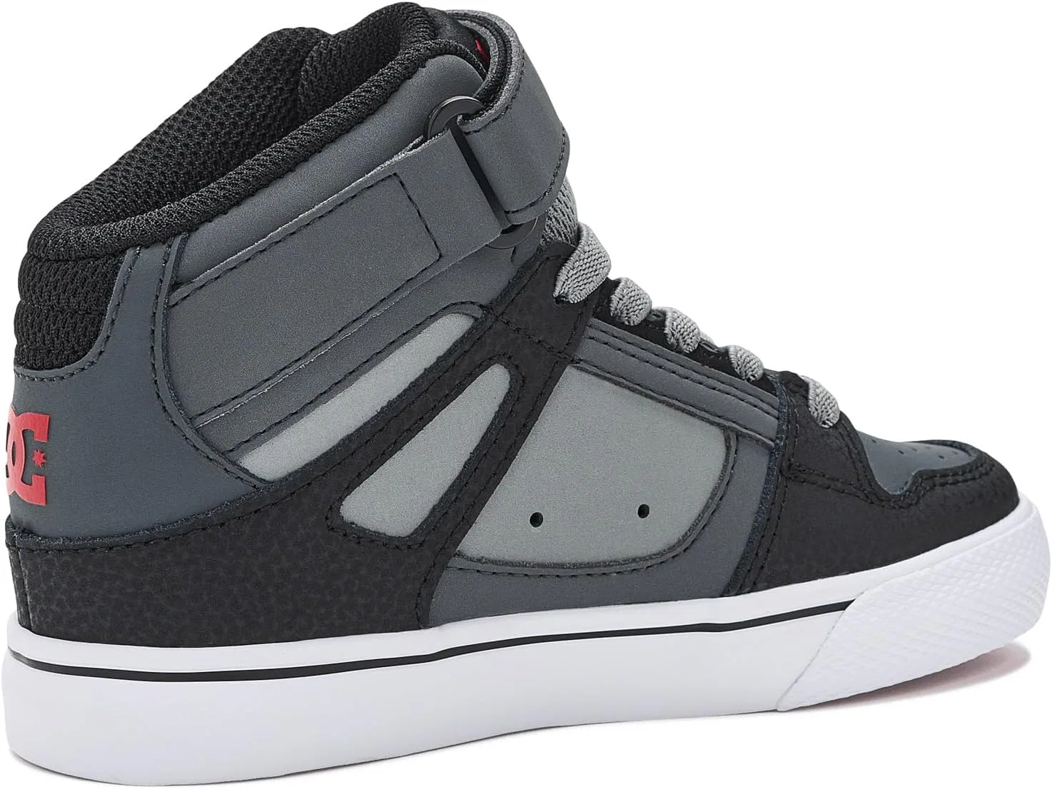 Детские кроссовки для скейтбординга DC Pure Hi Top Ev, серый/черный/красный — фото 3