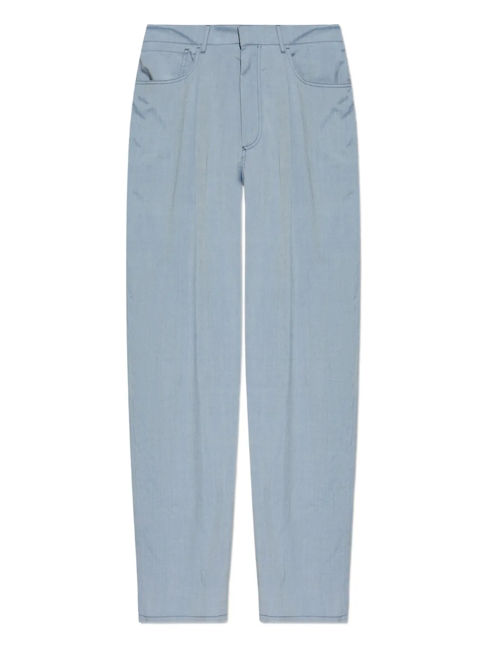 

Брюки из шелка с эффектом джинсы и защипами GIORGIO ARMANI, синий