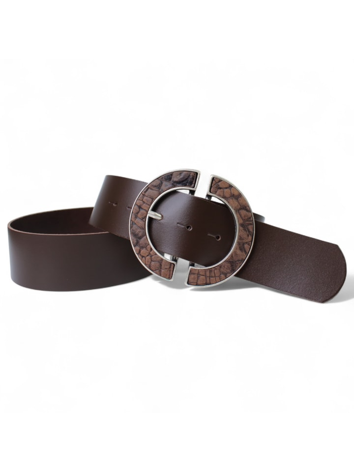 

FRONHOFER Женский пояс из крокодиловой кожи темно-коричневого цвета