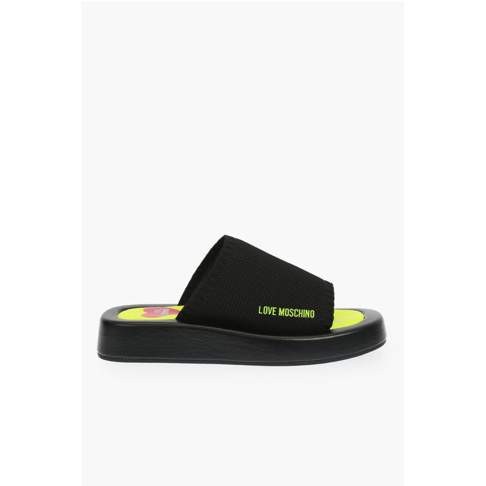 Сабо LOVE ROW30 однотонного цвета с флуоресцентной подошвой Moschino, Black — фото 3