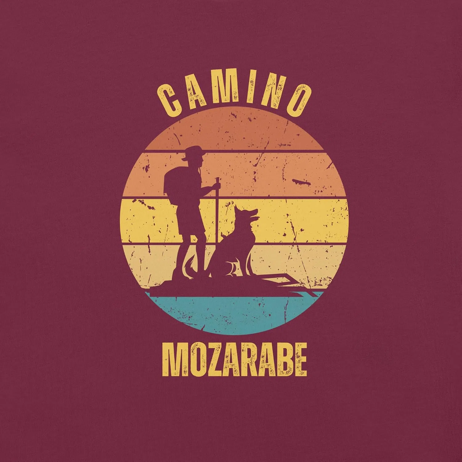 Футболка с принтом Camino Mozárabe 3001 Unisex, Maroon — фото 4