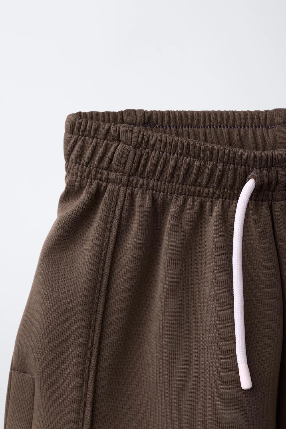 Шорты-бермуды из смеси модальных волокон с текстом ZARA, Brown — фото 3