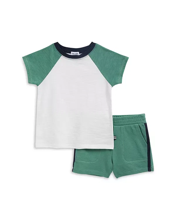 Детский комплект для мальчиков с коротким рукавом Oasis Two Tone Short Sleeved Tee & Shorts Set Splendid, White/Oasis