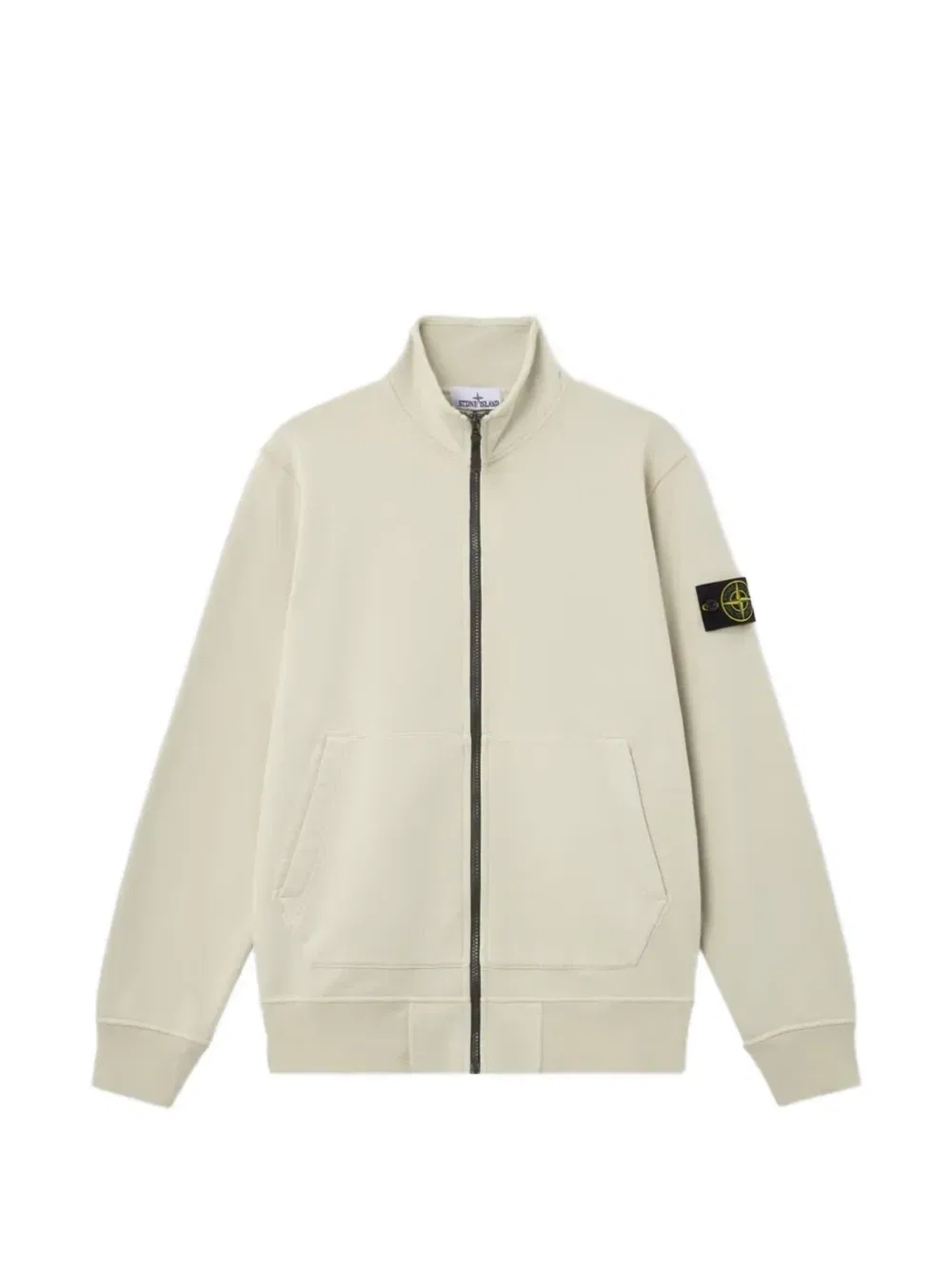 Джемпер на молнии с нашивкой-логотипом Stone Island, бежевый