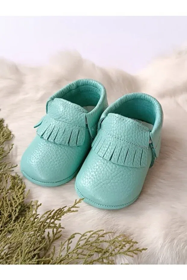 Детские ботиночки для мальчиков из натуральной кожи Rocco water green Hodore, Water Green — фото 4