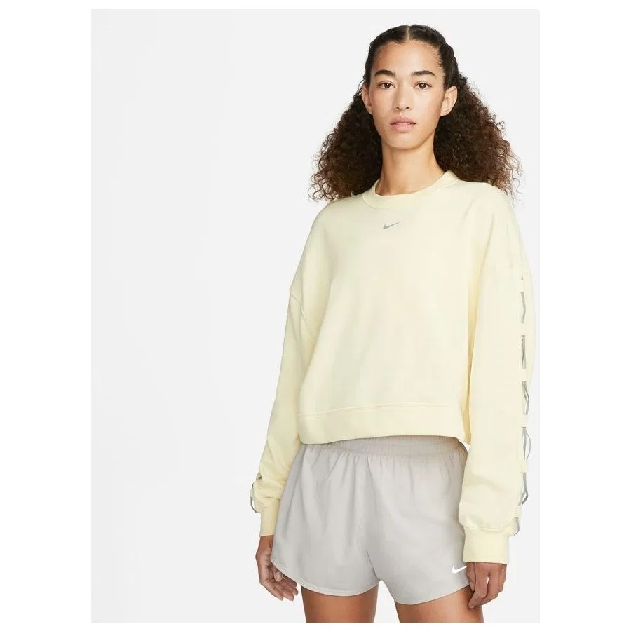 Женский свитшот с длинным рукавом Dri-FIT Lace-Up Crew-Neck Nike, Экрю