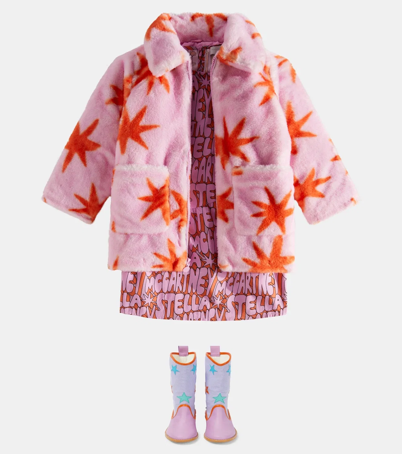 Пальто с принтом Stella Mccartney Kids, розовый — фото 2