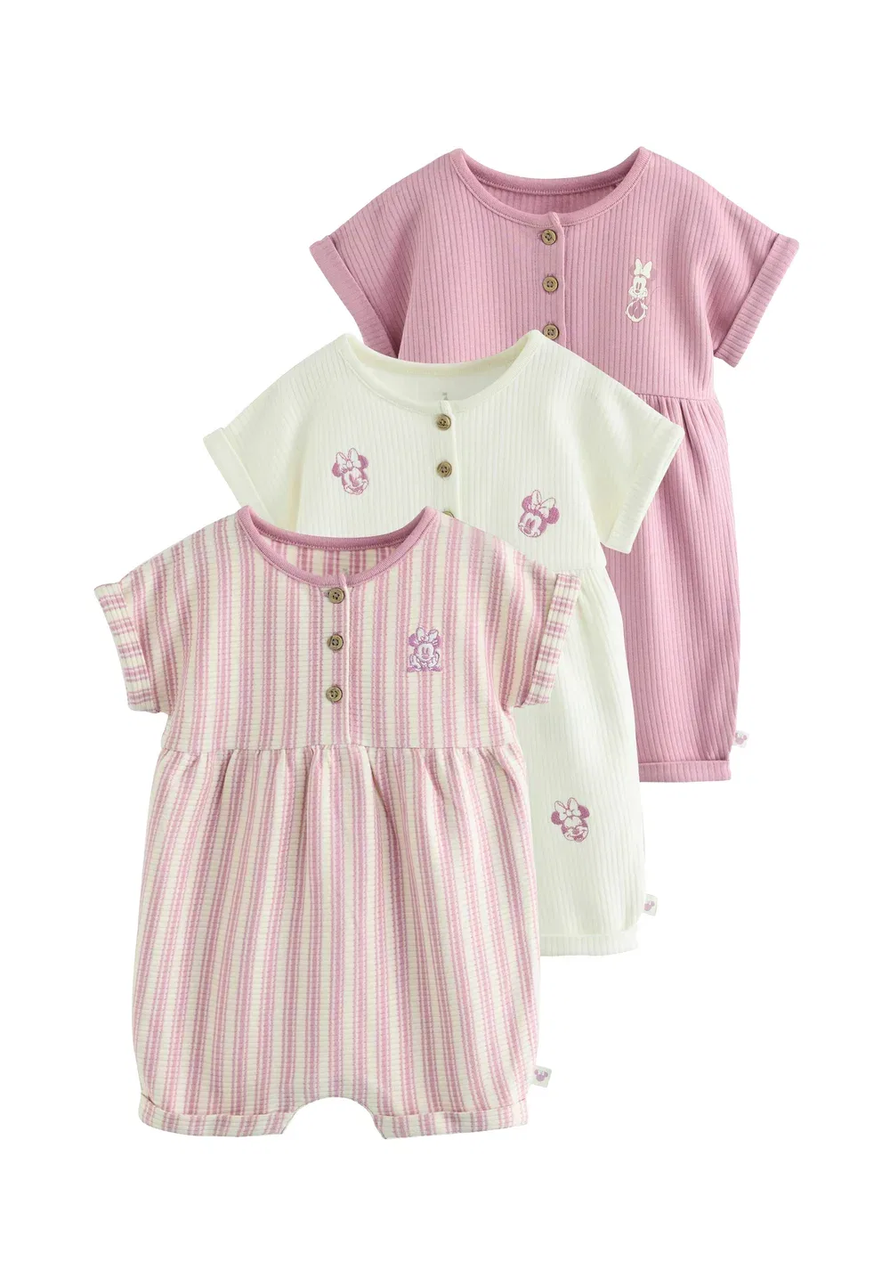 Комбинезон из трикотажа стандартного кроя, комплект из 3 штук Next, Minnie Mouse Embroidered