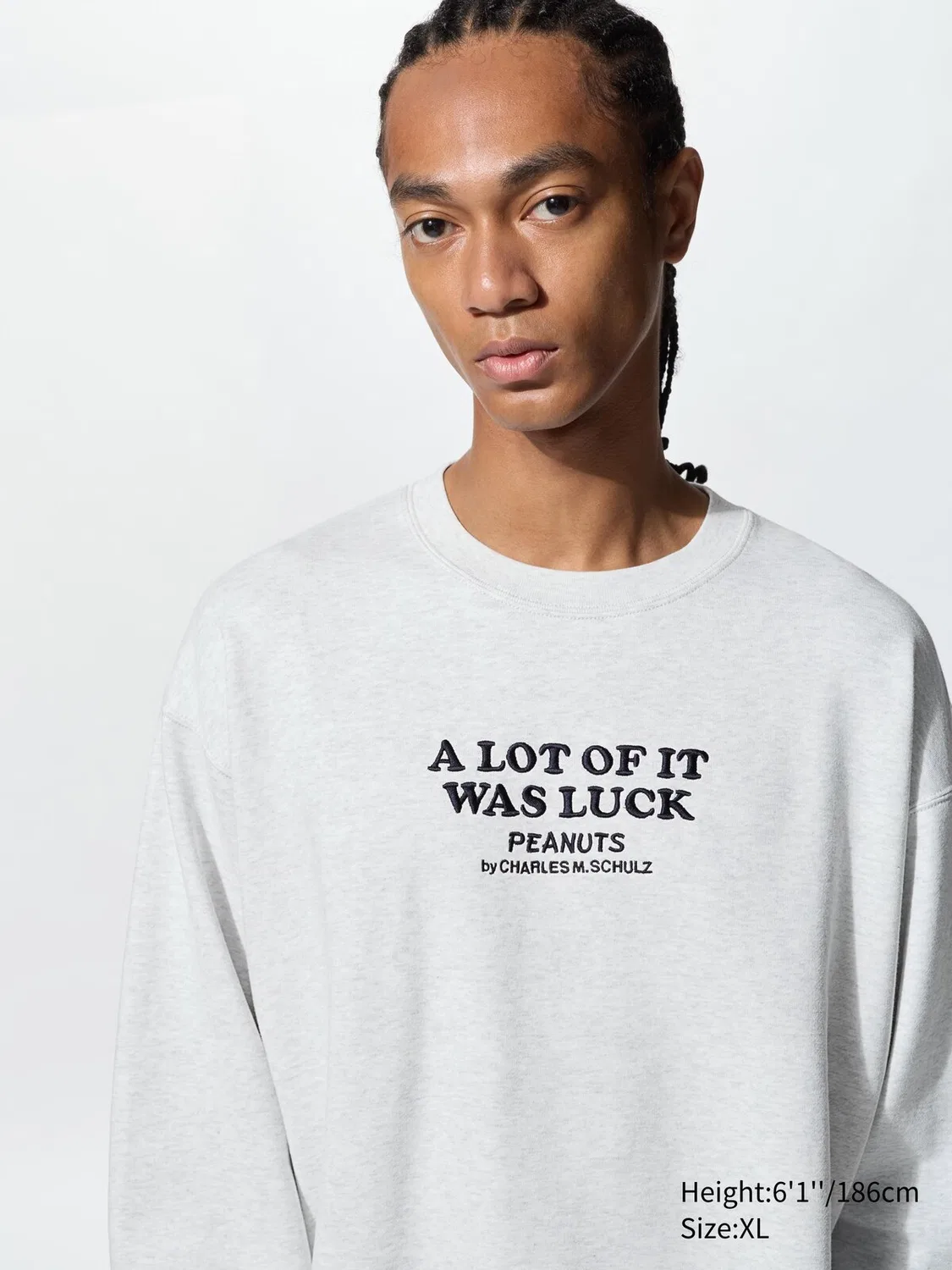 Толстовка Uniqlo Peanuts, с принтом персонажей, светло-серый — фото 2