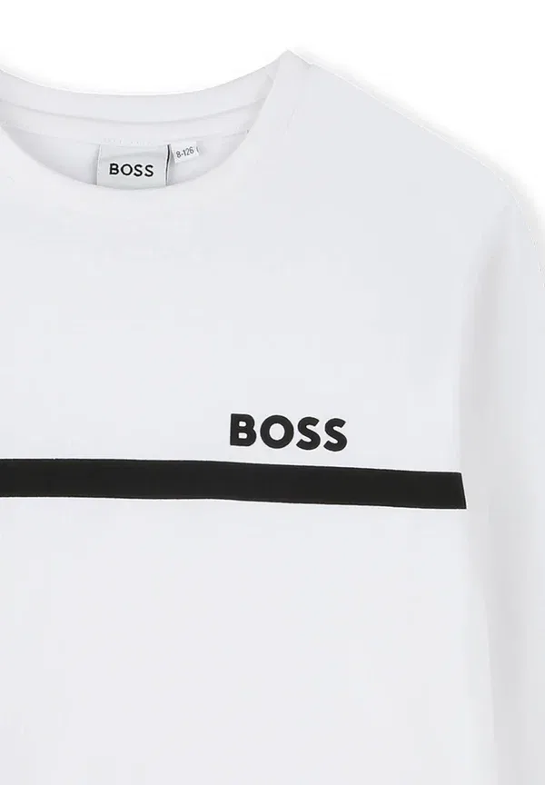 Футболка с длинным рукавом - топ с длинным рукавом Boss Kidswear, белый — фото 3