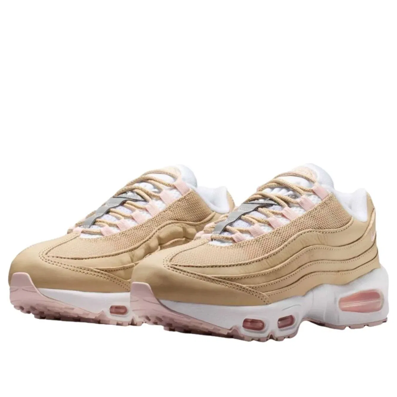 Детские кроссовки с текстильным верхом Kith Air Max 95 'Linen' Nike, Linen/Atmosphere/White/White/White/White — фото 2