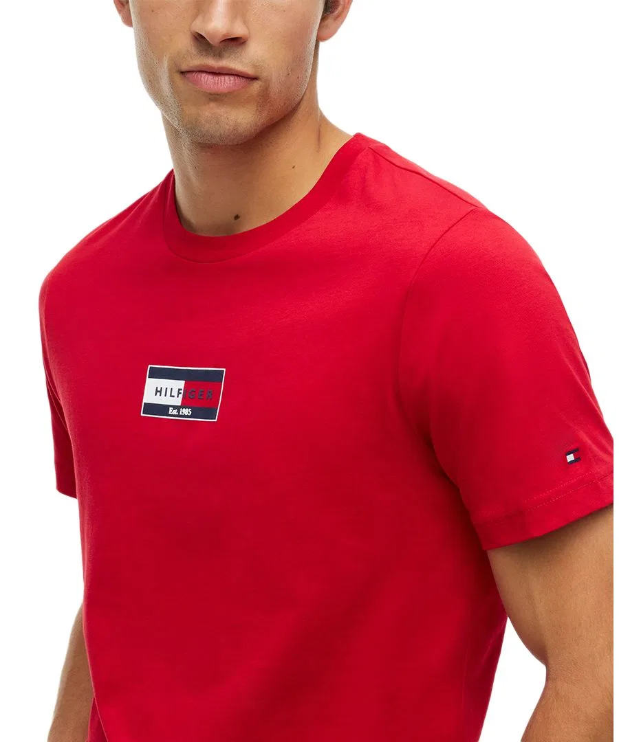 Футболка с принтом Brand Love Small Flag Tommy Hilfiger, Medium Red — фото 3
