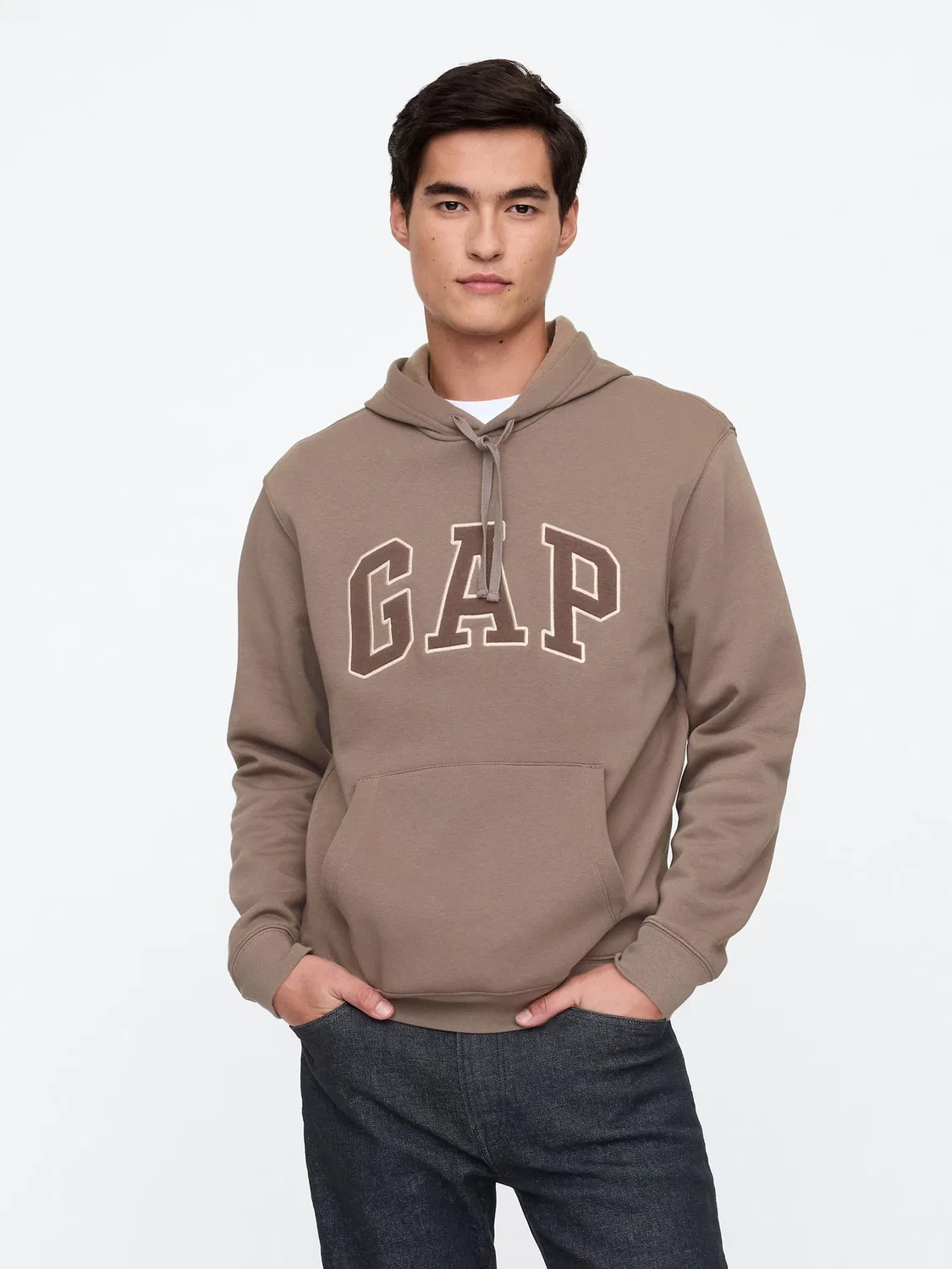 Худи свободного кроя с логотипом Gap, светло-коричневый
