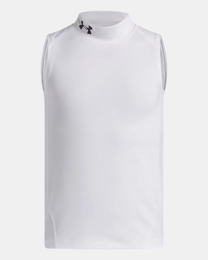Майка-базовый слой для мальчиков с вентиляционными вставками HeatGear Mock UnderArmour, White/Black