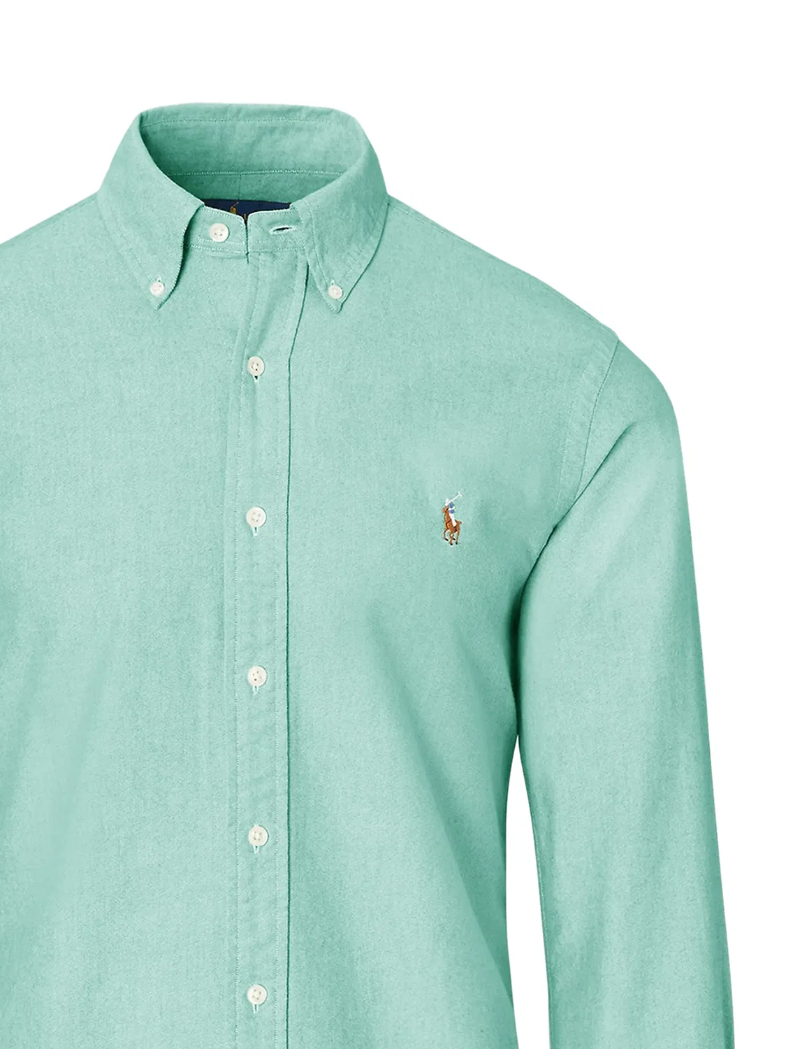 Хлопковая рубашка на пуговицах зеленого цвета Polo Ralph Lauren, зеленый — фото 2