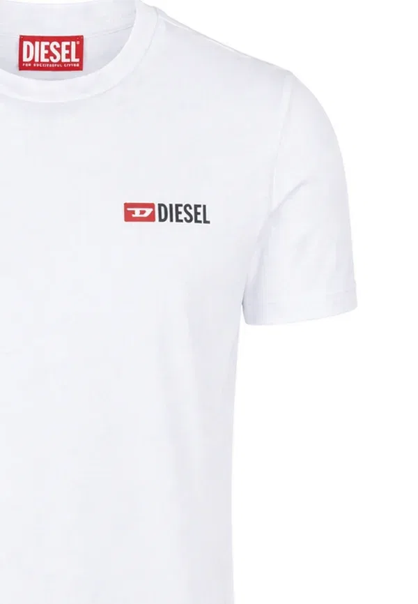 Футболка унисекс - базовая футболка Diesel, белый — фото 4