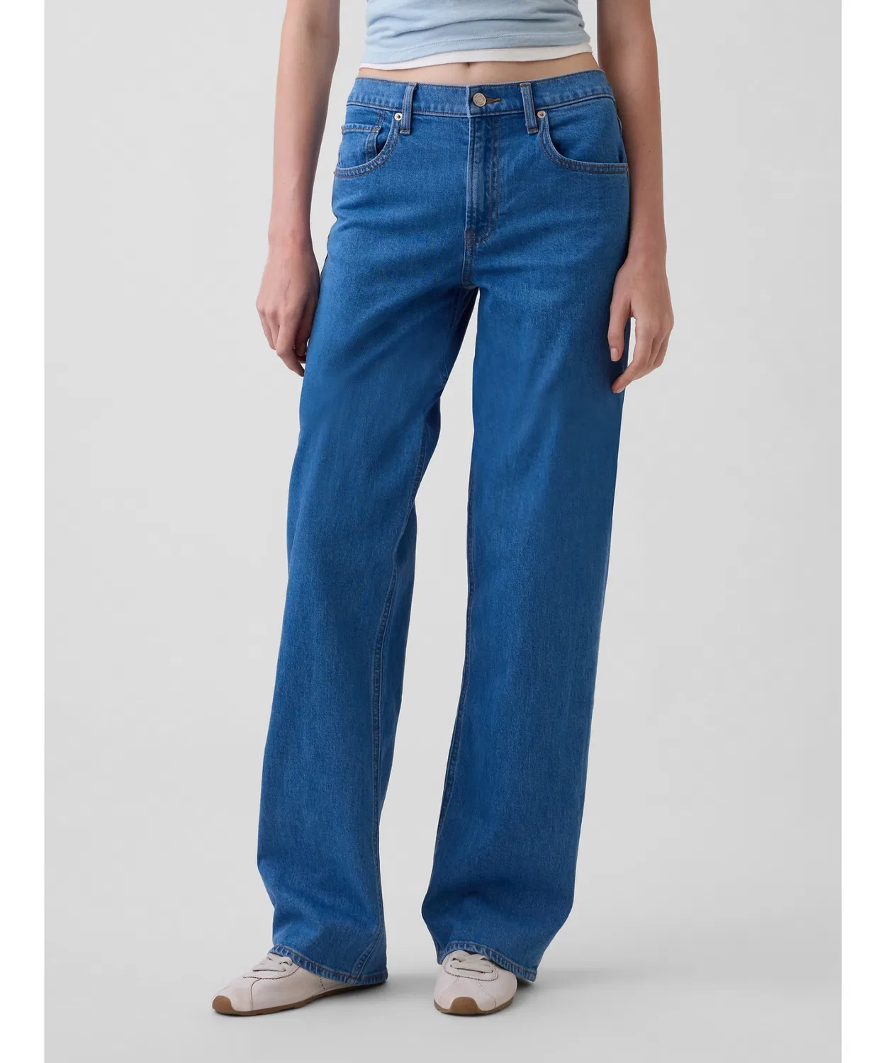 Женские джинсы свободного кроя с низкой посадкой '90s Loose Fit GAP, Indigo Blue