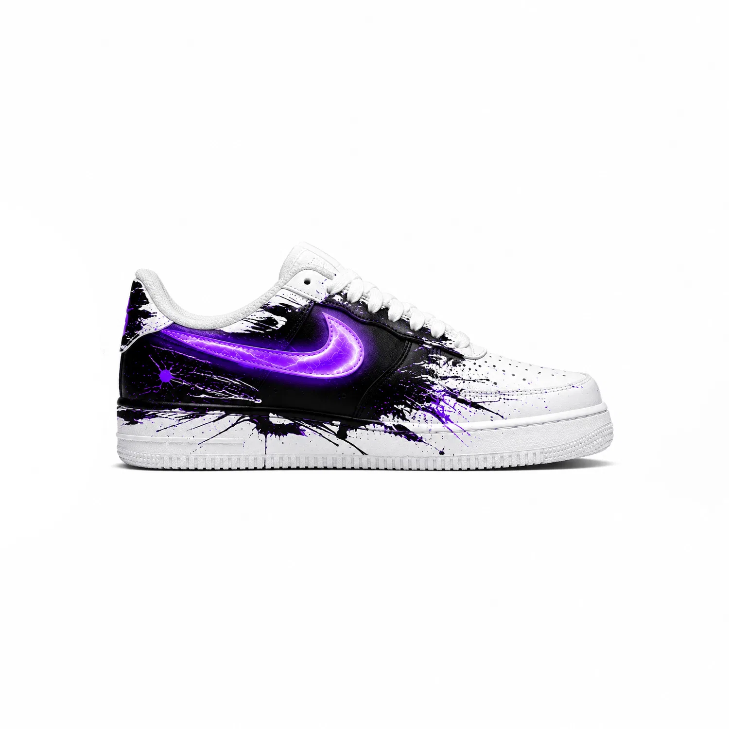 Кроссовки для скейтбординга Air Force 1, Nike, White Black Purple — фото 3