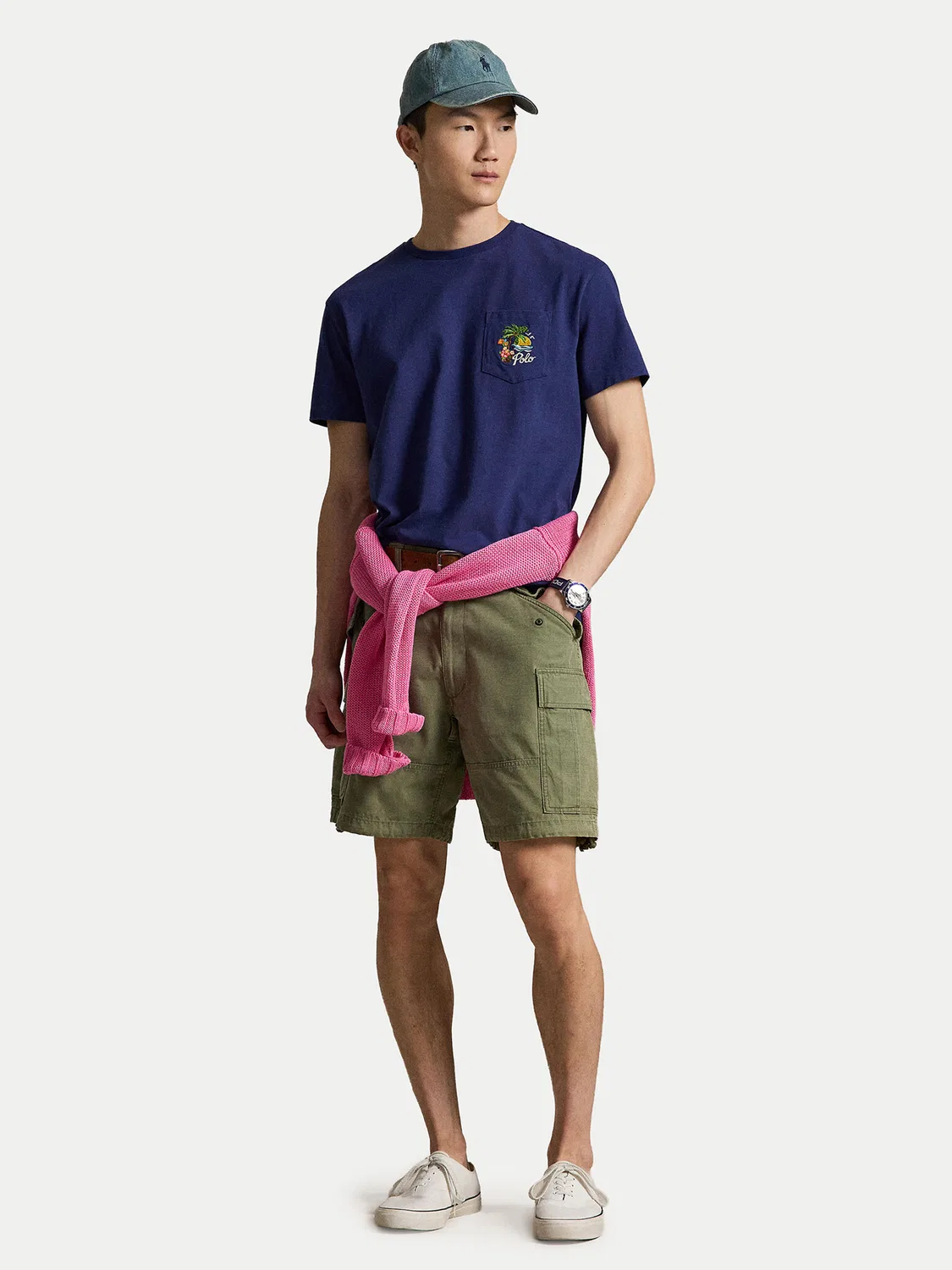 Мужская футболка классического кроя Polo Ralph Lauren, темно-синий — фото 2