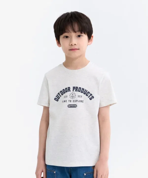 Футболка с принтом Outdoor Products Kids, оверсайз, оливковый