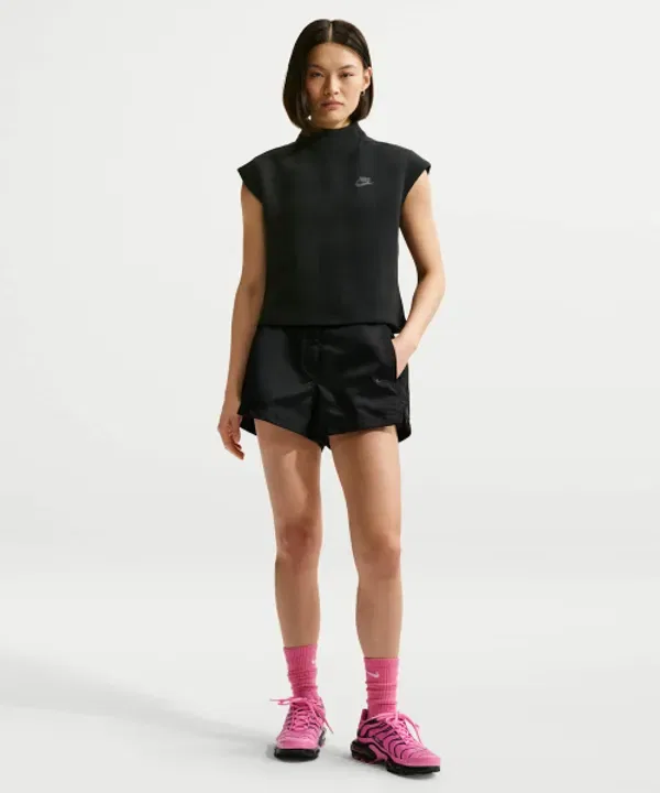Шорты спортивные высокие сатиновые, Nike, черный