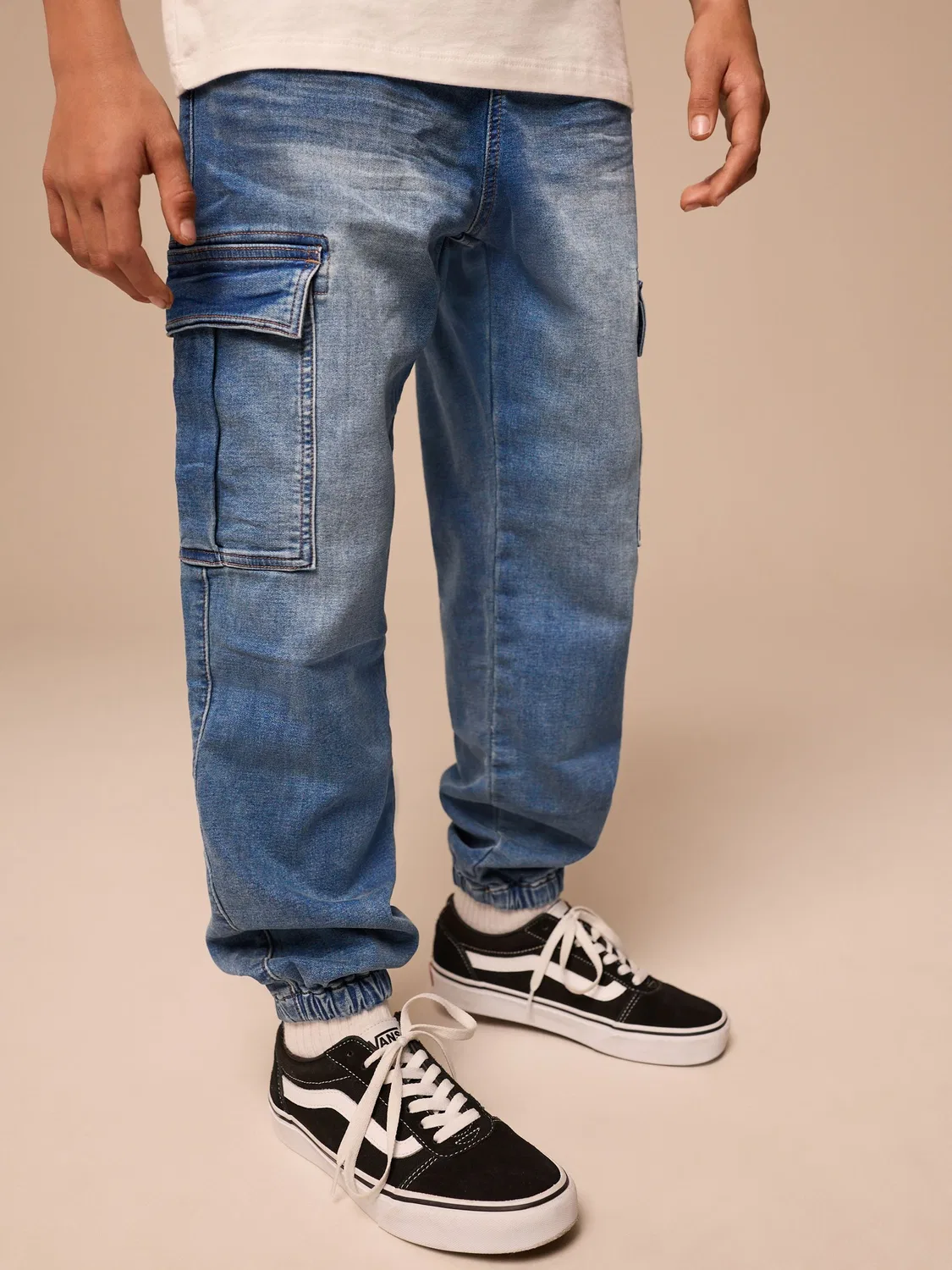 Джинсы карго с эластичным поясом Vintage Blue Next, Vintage Blue