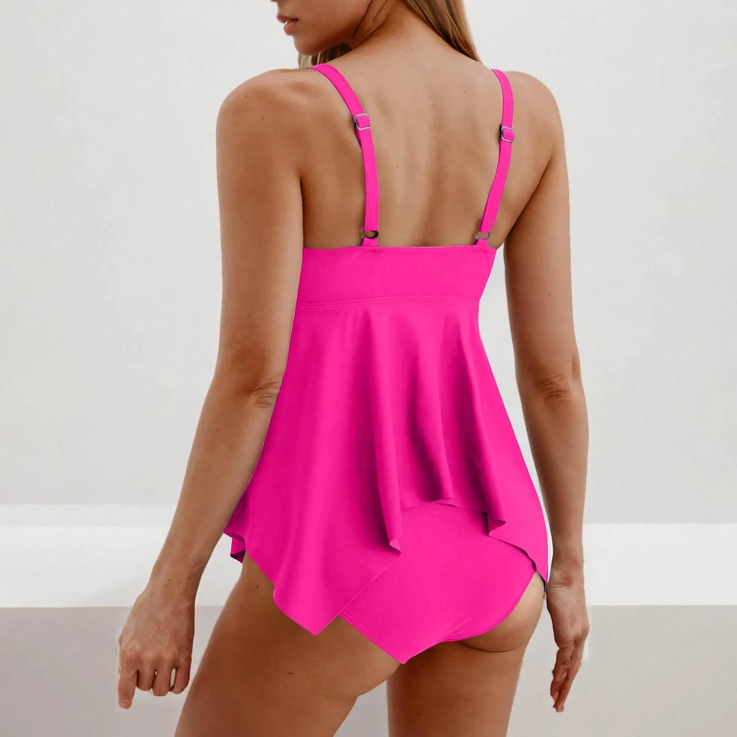 Женский танкини с платком-топом и трусами-бикини, Hot Pink — фото 3