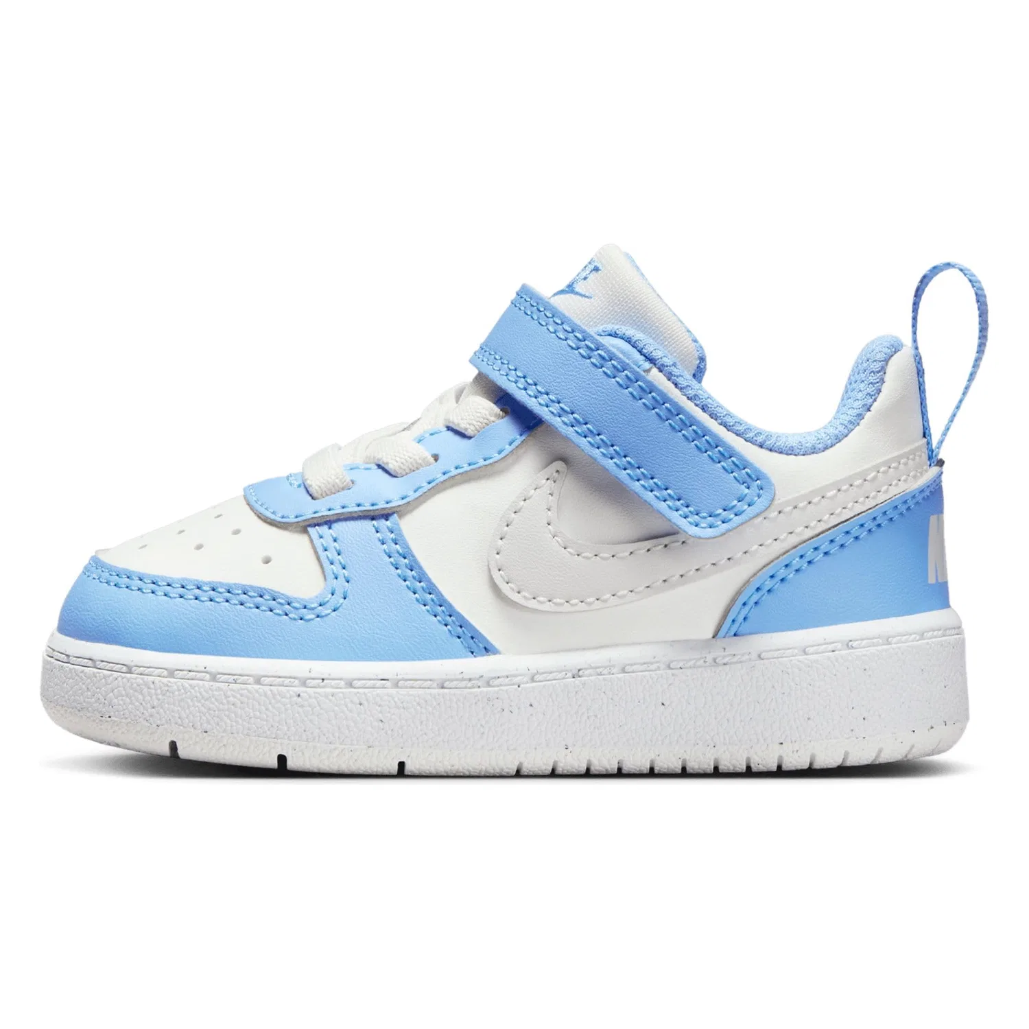 Детские кроссовки для мальчиков с кожаным верхом NIKE Court Borough Low Recraft, Summit White Cobalt Pulse White Vast Grey