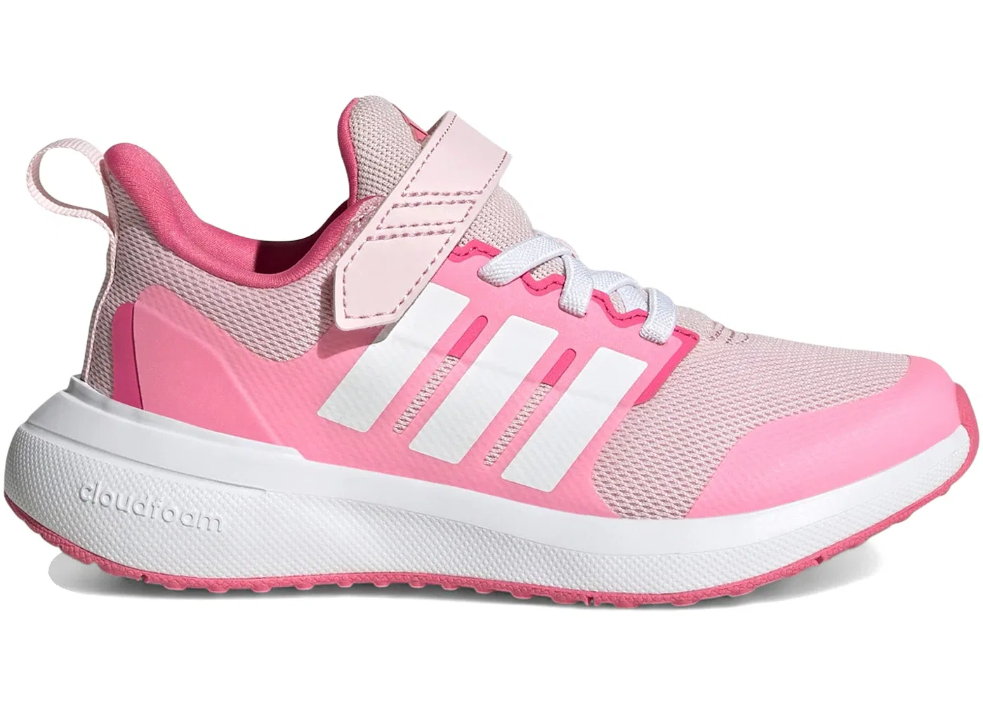 Детские кроссовки с липучкой Adidas Fortarun 2.0 Cloudfoam EL Top Strap Adidas, Clear Pink Cloud White Bliss Pink