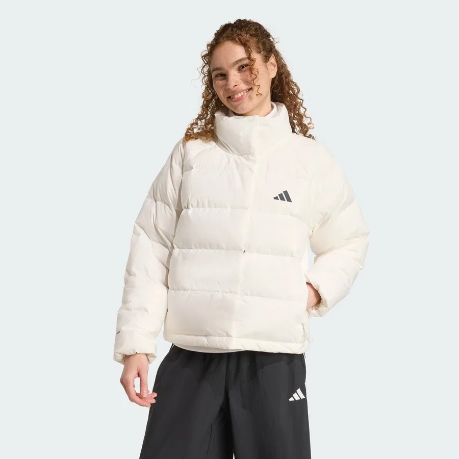 Женский пуховик с капюшоном Helionic CLIMAWARM Relaxed Down Mont adidas, Белый