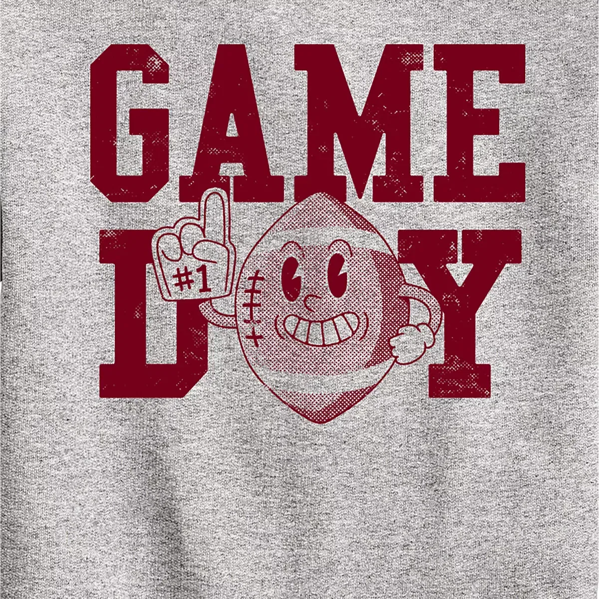 Детский свитшот для мальчиков с принтом Game Day Football Instant Message, Athletic Heather — фото 2