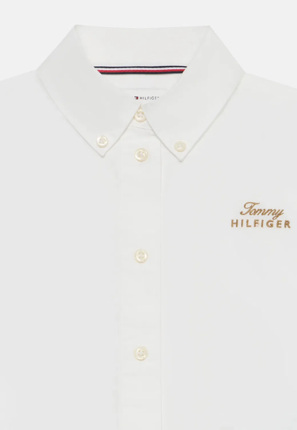 Укороченная рубашка с длинными рукавами - блузка на пуговицах Tommy Hilfiger, White — фото 4