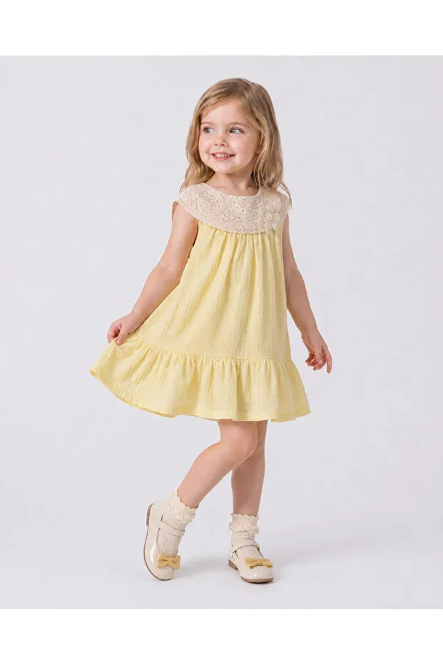 Детское платье для девочек хлопковое Oryeda Bebe, Yellow